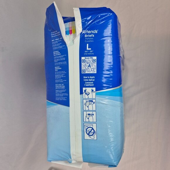 Attends Incontinence Briefs Men's/Women's Size Large 24ct Maximum Absorbency NEW - Picture 5 of 6